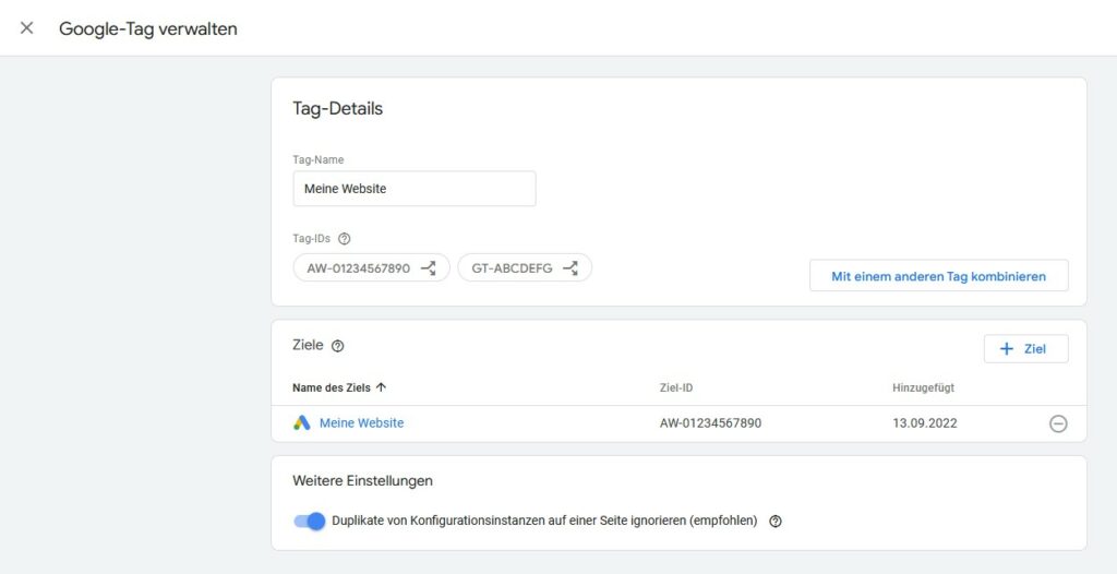 Google Tag Verwaltung